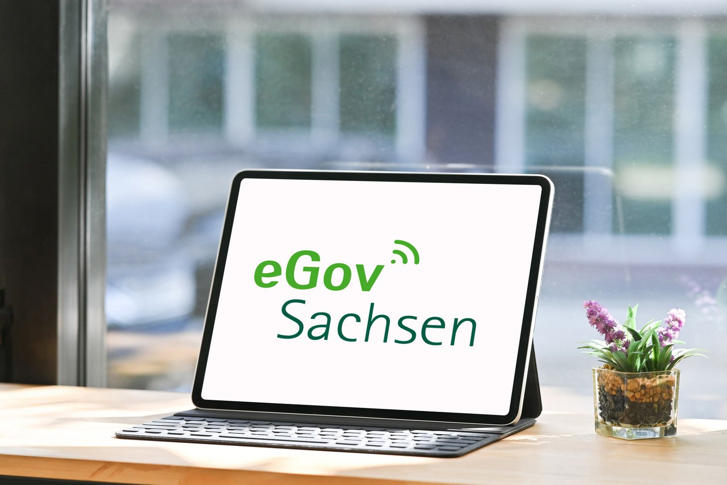 Tablet mit EGov Sachsen