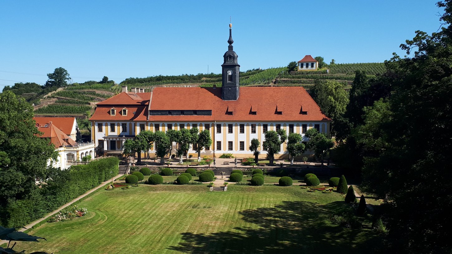 Blick auf Schloss Seußlitz 