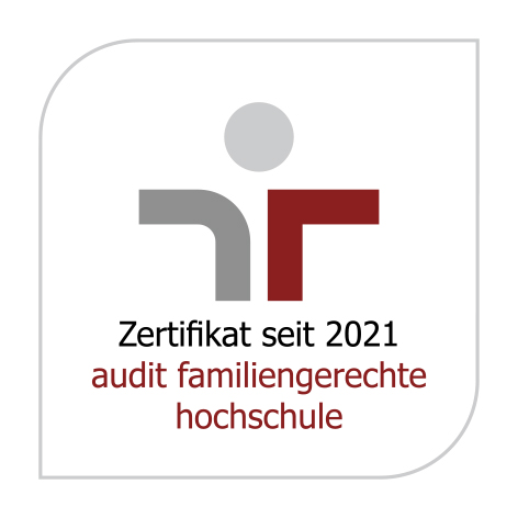 Zertifikatslogo für das Zertifikat "seit 2021 audit familiengerechte hochschule"